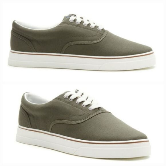 🔹️NWT Chaps Olive Chase Canvas Lace-up Sneakers Men's 10.5 - Picture 1 of 12